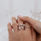 White Gold Beaded Band with Baguette Diamond-White Gold-Bijoux Village Fine Jewellers