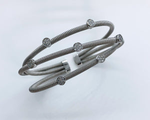 "Layla" - Cuff Bracelet With Diamonds-Bracelet-Bijoux Village Fine Jewellers