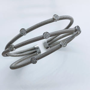 "Layla" - Cuff Bracelet With Diamonds-Bracelet-Bijoux Village Fine Jewellers