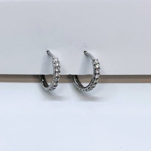 "Mia" - Diamond Hoop earrings-earring-Bijoux Village Fine Jewellers