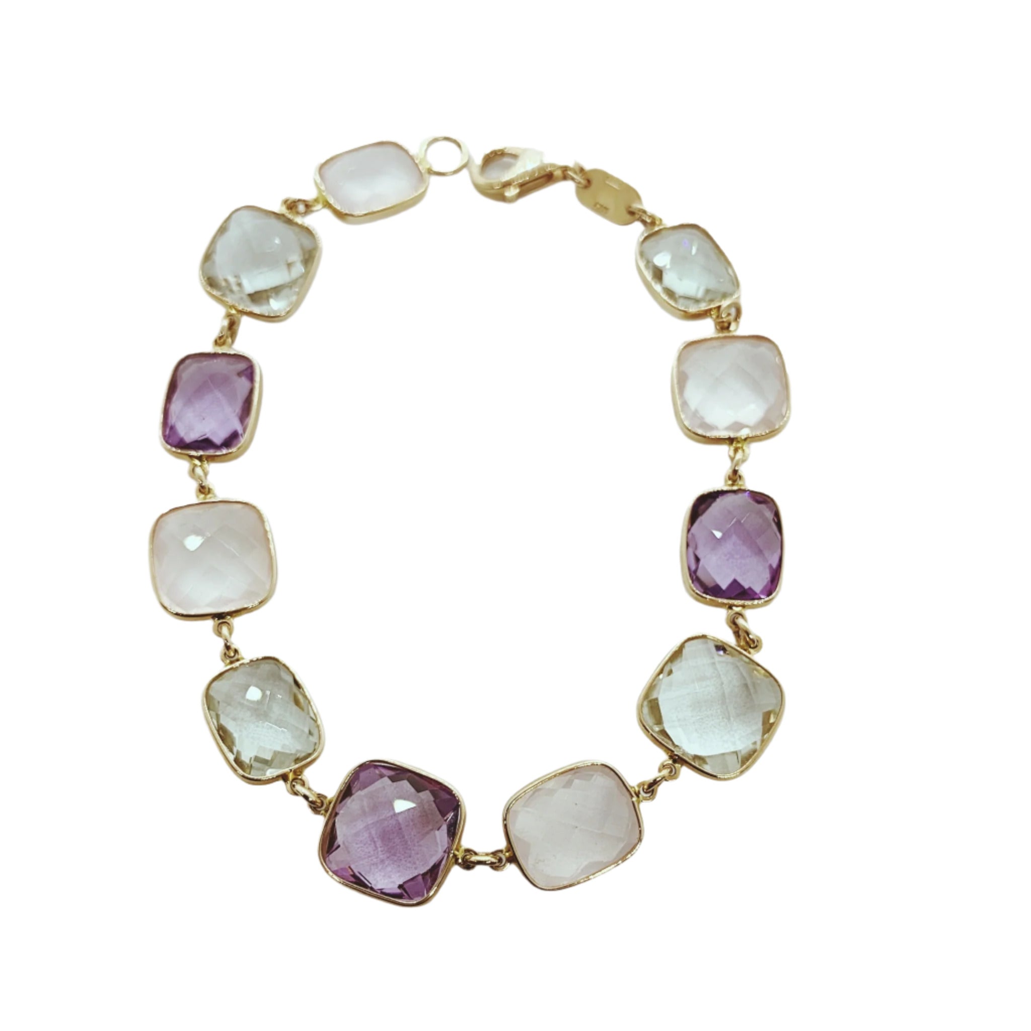 Rose Gold Multi-Gemstone Cushion-Cut Bracelet-Bijoux Village Fine Jewellers