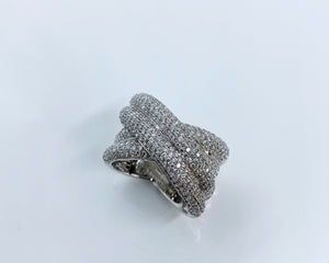 "Stella" - Criss Cross Diamond Pave Ring-rings-Bijoux Village Fine Jewellers
