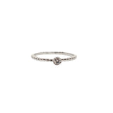White Gold Beaded Diamond Solitaire Ring-Bijoux Village Fine Jewellers