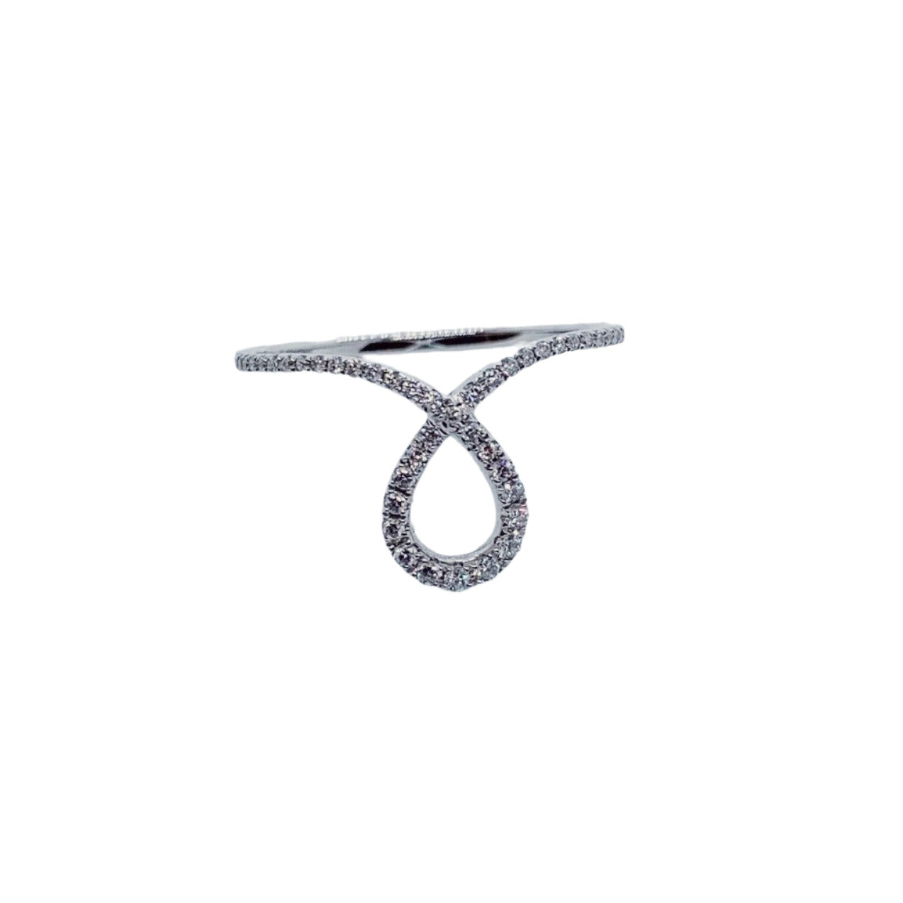 White Gold Diamond Teardrop Ring-Bijoux Village Fine Jewellers