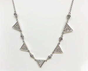 "Alessia" - Geometric Triangle Diamond Necklace-Necklace-Bijoux Village Fine Jewellers