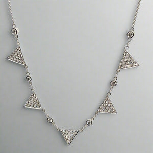 "Alessia" - Geometric Triangle Diamond Necklace-Necklace-Bijoux Village Fine Jewellers