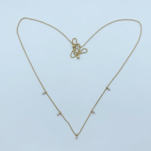 18 Karat Yellow Gold Necklace with Diamond Drops .14 CTs-necklace-Bijoux Village Fine Jewellers