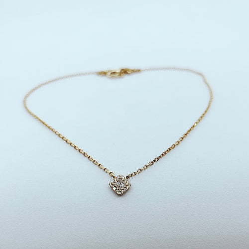 18 Karat Rose Gold Necklace with .15 CTs of Round Brilliant Cut Diamonds-necklace-Bijoux Village Fine Jewellers