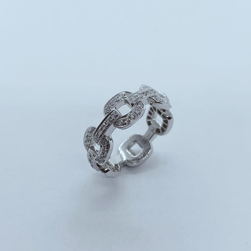 14 Karat White Gold Link Ring-rings-Bijoux Village Fine Jewellers