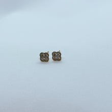 Load image into Gallery viewer, 18 Karat Yellow Gold Diamond Clover Studs (Pair)-earring-Bijoux Village Fine Jewellers
