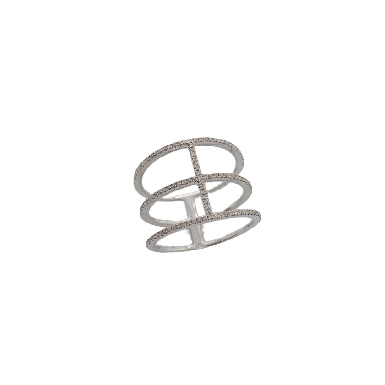 White Gold Diamond Infinity Crossover Ring-Bijoux Village Fine Jewellers