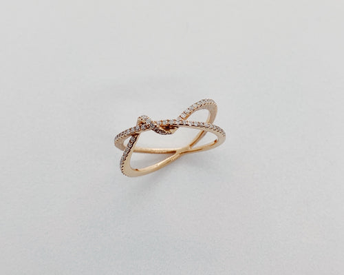 18 Karat Rose Gold Diamond Double Wrap Band-rings-Bijoux Village Fine Jewellers