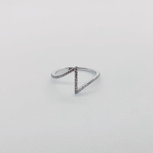 18 Karat White Diamond Lightning Bolt Ring-rings-Bijoux Village Fine Jewellers