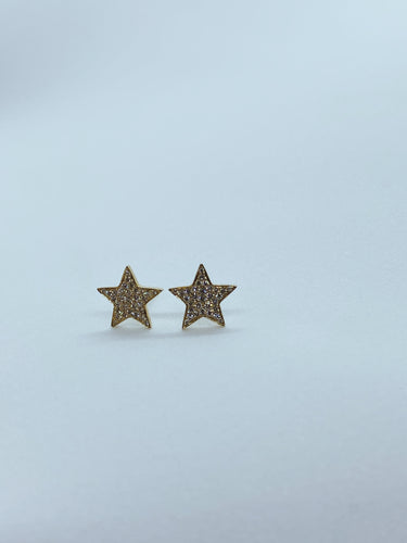 18 Karat Yellow Gold Diamond Star Stud (Pair)-earring-Bijoux Village Fine Jewellers