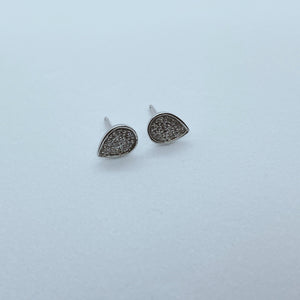 14 Karat White Gold Diamond Pear Stud (Pair)-earring-Bijoux Village Fine Jewellers