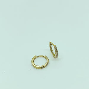 "Halo Hoops" - 18 Karat Yellow Gold Diamond Hoops-earring-Bijoux Village Fine Jewellers