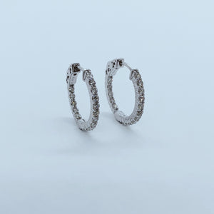 "Honey Hoops" - 14 Karat Diamond Hoop Earrings-earring-Bijoux Village Fine Jewellers
