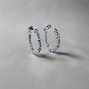 "Honey Hoops" - 14 Karat Diamond Hoop Earrings-earring-Bijoux Village Fine Jewellers